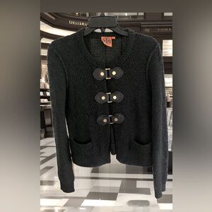 Tory Burch Black Knit Cardigan Size Medium